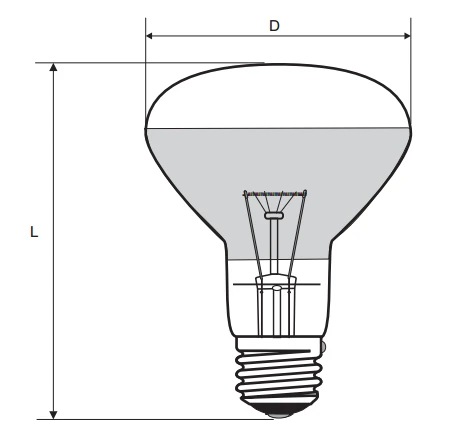 Helios Rubino infraraudonoji lemputė R80 E27 100W 230V (PRO- 1465)