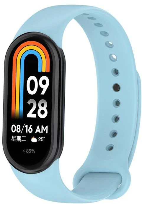 Telcon Mėlyna SILIKONINIS DIRŽELIS MI BAND 8/M8 (9). ŠVIESIAI MĖLYNAS