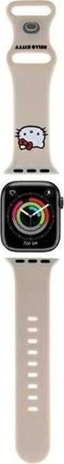 Hello Kitty apyrankė HKAWMSCHBLE Apple Watch 38/40/41mm rusvai gelsvas apyrankė Silicone Kitty Head