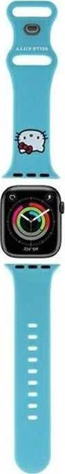 Hello Kitty apyrankė HKAWMSCHBLB Apple Watch 38/40/41mm Mėlyna apyrankė Silicone Kitty Head