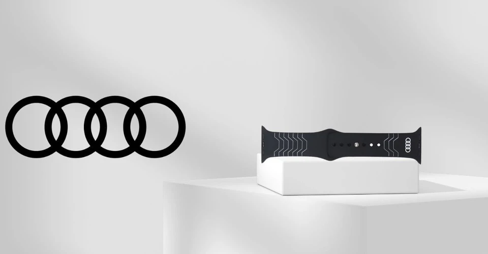 apyrankė Audi Geometric Pattern Silicone Watch apyrankė for Apple Watch 44/45/46/49mm juodos spalvos