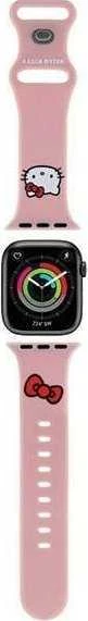 Hello Kitty apyrankė HKAWLSCHBLP Apple Watch 42/44/45/49mm rožinės spalvos apyrankė Silicone Kitty Head