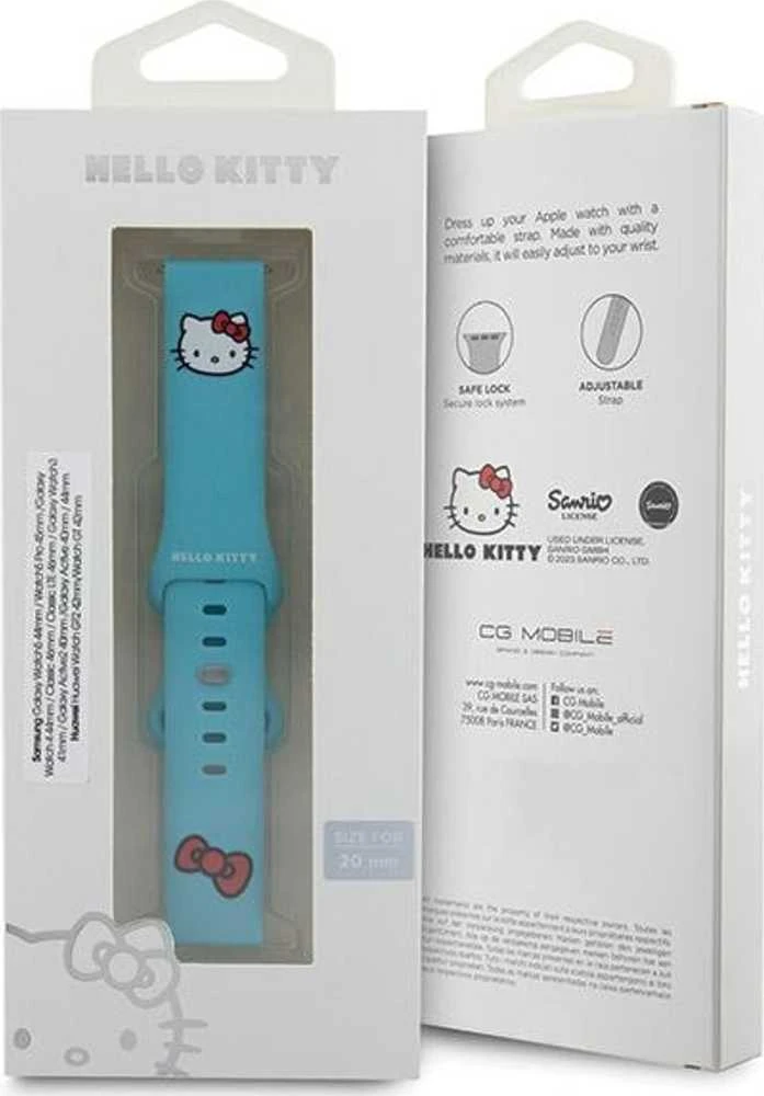 Hello Kitty Universal apyrankė HKUWMSCHBLB Silicone Kitty Head mėlynas 20mm