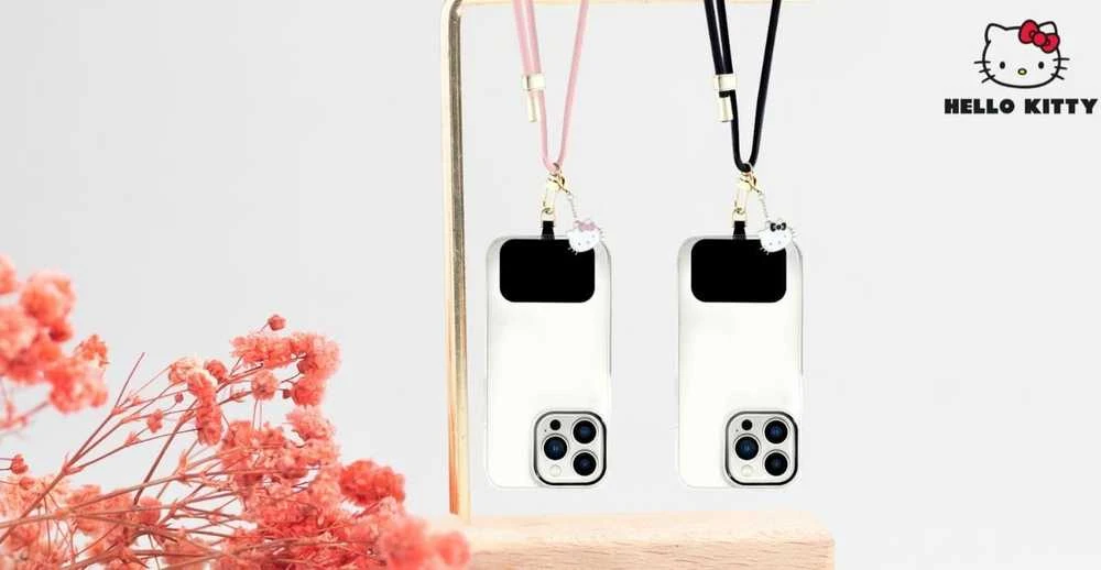 Hello Kitty Patch & Kitty Head Charm Universal virvelė telefonui Rožinė