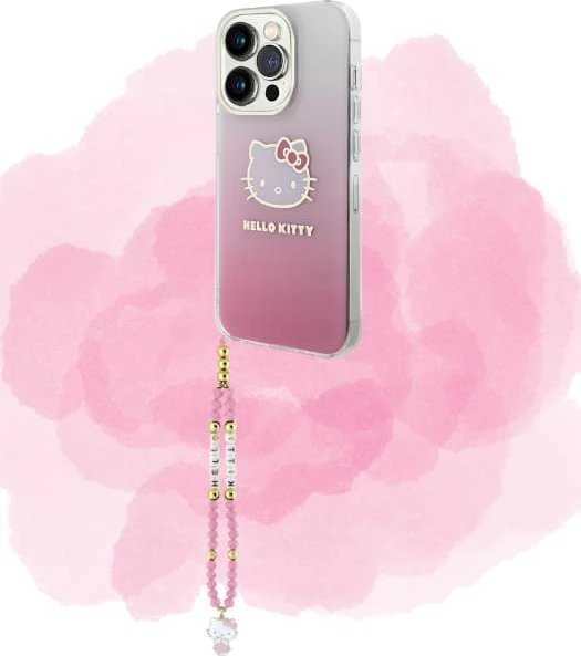 Hello Kitty perlų ir karoliukų pakabukas telefonui Rožinė
