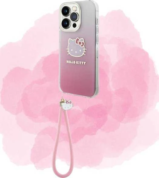 Hello Kitty nailono virvelės kačiuko ausinių pakabukas telefonui Rožinė