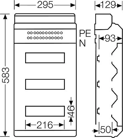 Hensel 3 x 12 modulinė skirstomoji plokštė IP65 KV 9336 Z (6100603)