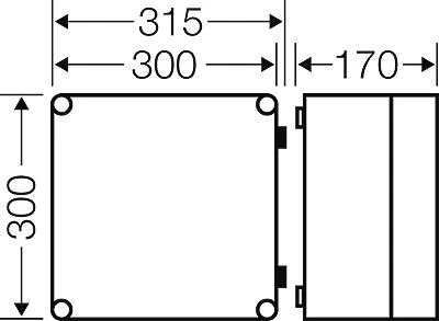 Hensel Box 315 x 300 x 170mm IP65 su vyriais MI 89201 (HPL00160)