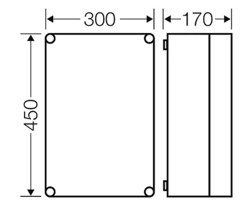 Hensel Korpusas be perkaitimo 300x450x170mm skaidraus dangtelio - K0300