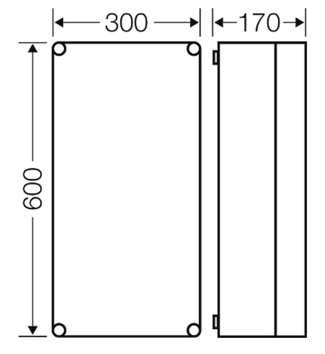 Hensel Korpusas be perkaitimo 300x600x170mm skaidraus gaubto - K0300
