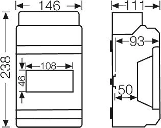 Hensel Modulinė paviršiuje montuojama skirstomoji plokštė KV 1 x 6 moduliai IP 65 be gnybtų KV 8106 (6100623)