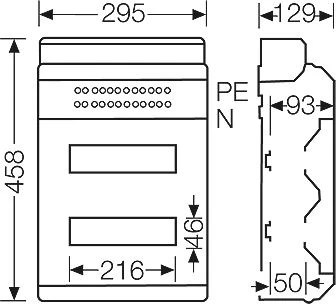 Hensel Modulinė perjungimo pavara 2 x 12 paviršių IP65 kV 9224 Z (6100599)