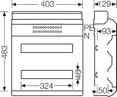 Hensel Modulis perjungimo pavara 2 x 18 paviršiaus IP65 KV 9236 (6100003)