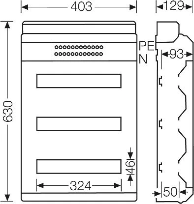 Hensel Modulis perjungimo pavara 3 x 18 paviršiaus IP65 kV 9354 (6100005)