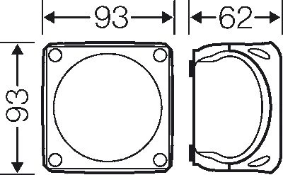 Hensel N / t šakinė dėžutė be terminalų 93 x 93 x 62mm pilka IP66 / 67 KF 0200 H (62000081)