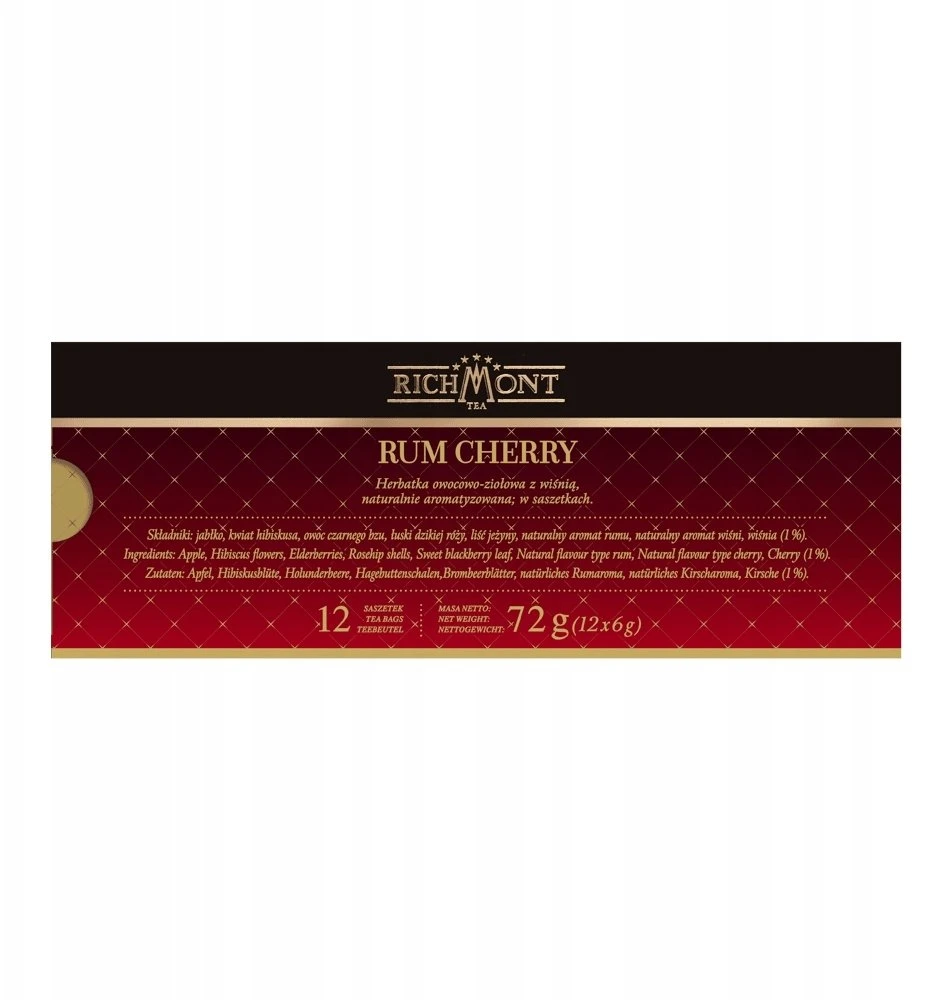 Richmont Vaisinė-žolinė arbata Richmont Rum Cherry 12x6g