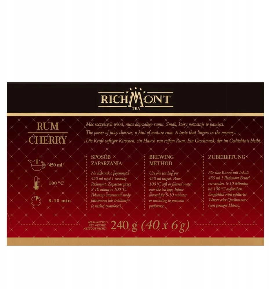 Richmont Vaisinė-žolinė arbata Richmont Rum Cherry 40x6g