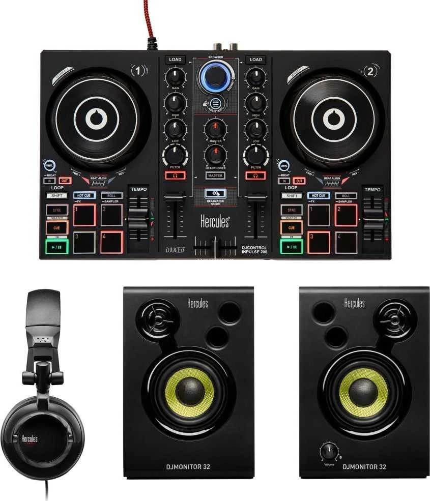 Hercules | DJ mokymosi rinkinys MK2 | Garsiakalbiai | USB jungtis