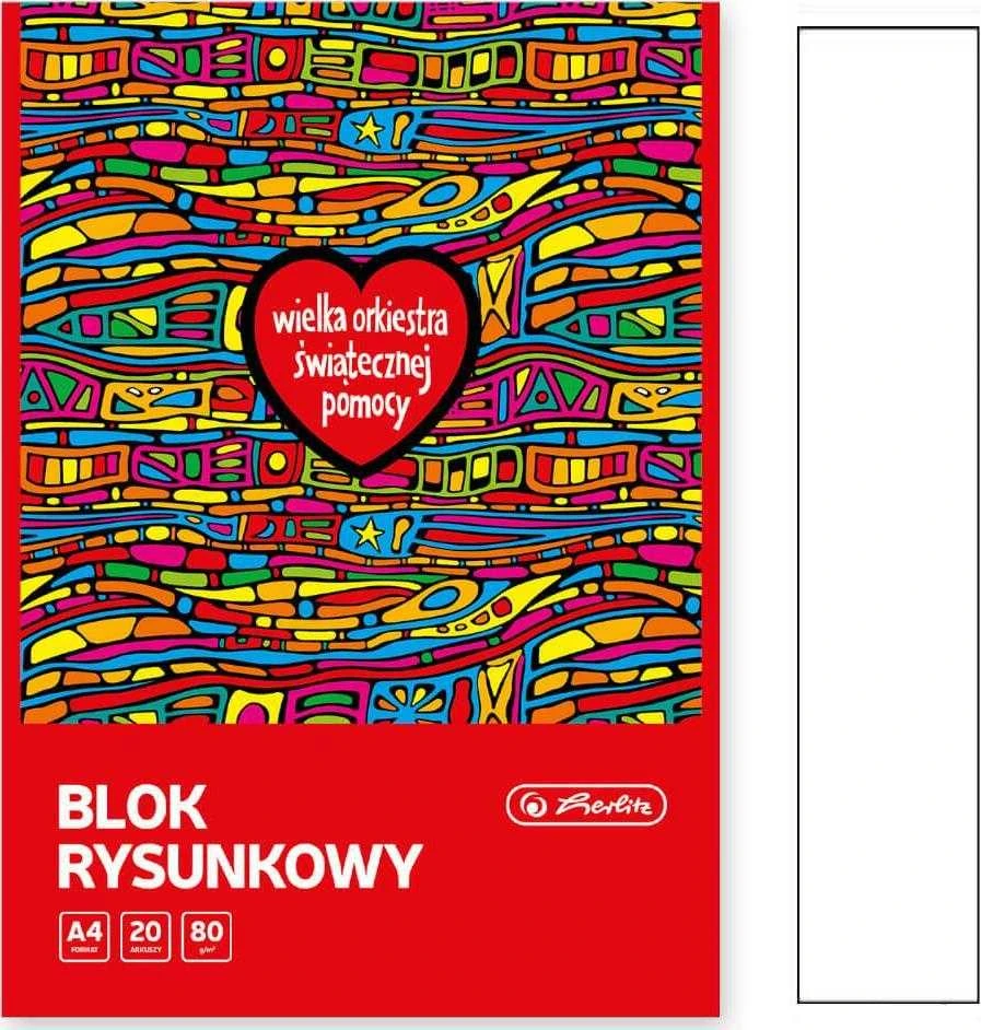 Herlitz Blok rysunkowy A4 WOŚP 20 kar 80g/m2 10vnt