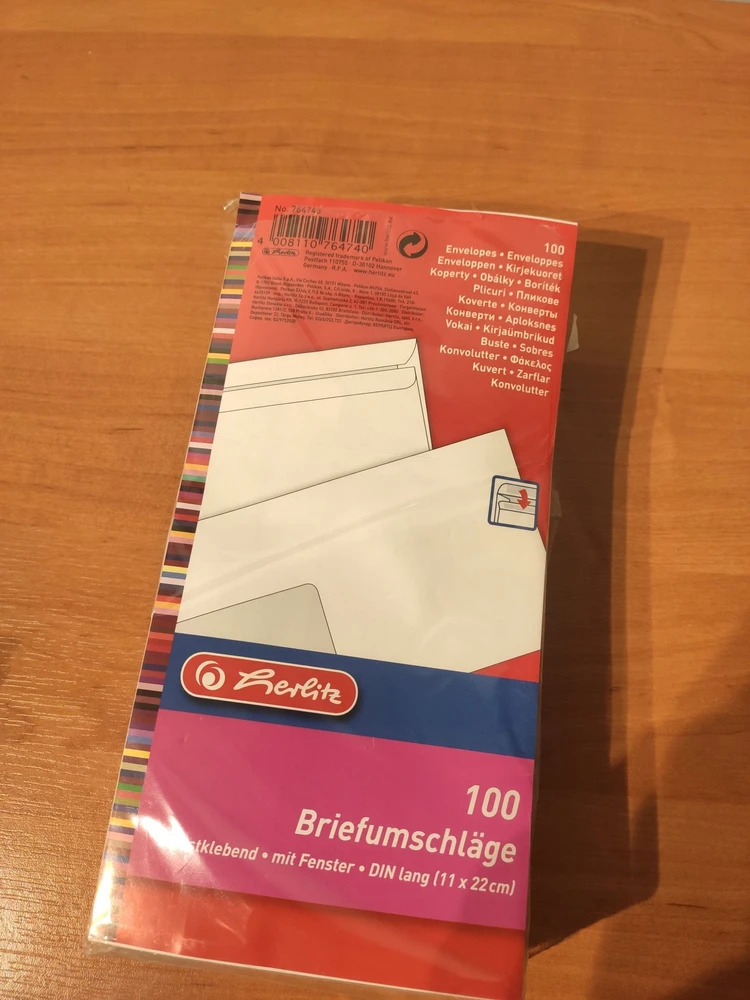 Herlitz Herlitz Briefumschlag DL selbstklebend m.Fenster 100er Pack