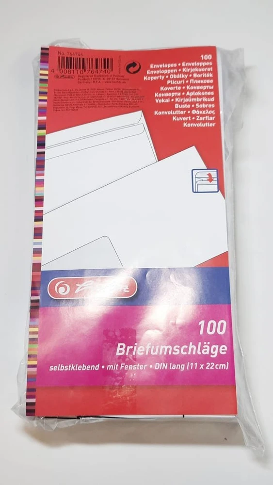 Herlitz Herlitz Briefumschlag DL selbstklebend m.Fenster 100er Pack