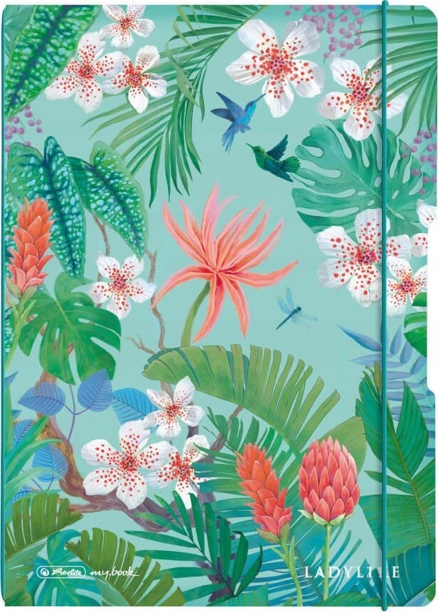 Herlitz Herlitz Ladylike Jungle notatnik A4 80 ark. Žalias, Wielobarwny