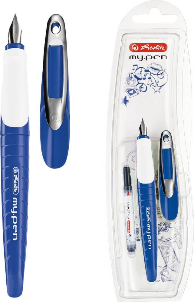 Herlitz Plunksnakotis M + kapsulė my.pen mėlynai-baltas bls