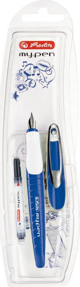 Herlitz Plunksnakotis M + kapsulė my.pen mėlynai-baltas bls