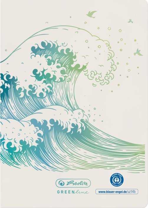 Herlitz Herlitz Notizheft A6 GREENline 32 Bl. liniert Welle
