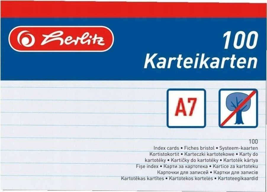 Herlitz A7 indeksavimo kortelių pakuotės priekis