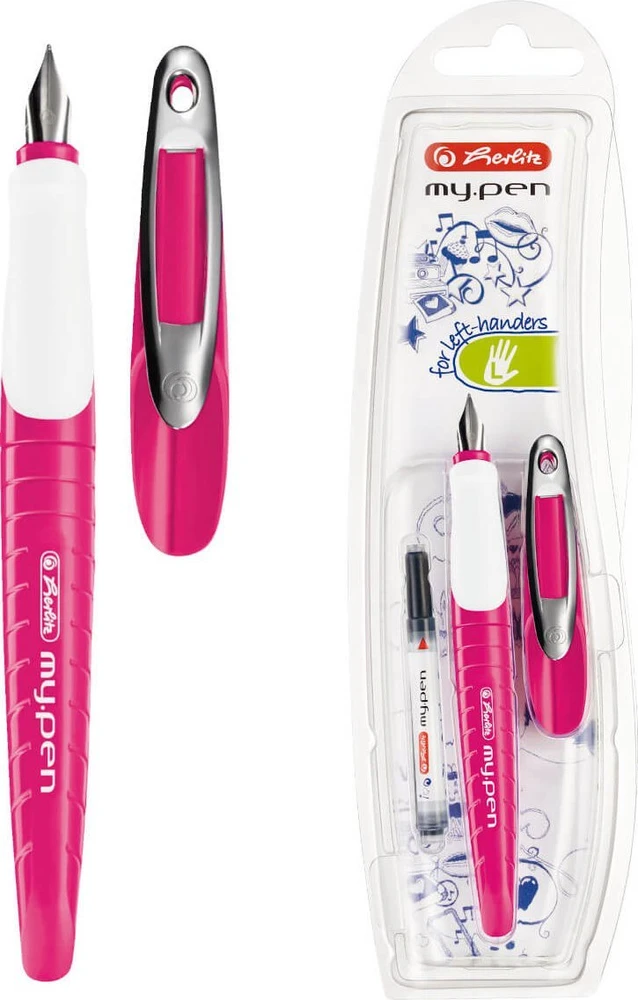 Herlitz Plunksnakotis L + kapsulė my.pen rausvai-baltas bls