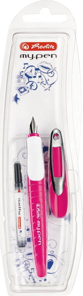 Herlitz Plunksnakotis M + kapsulė my.pen rausvai-baltas bls