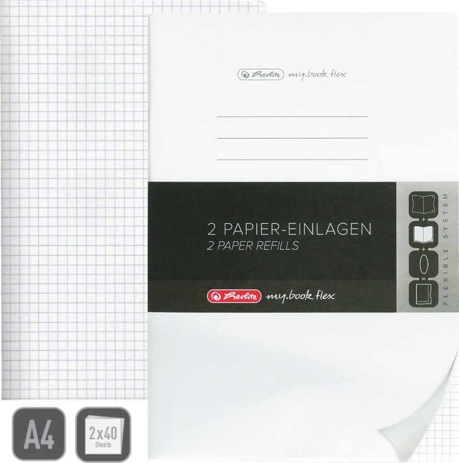 Herlitz Sąsiuvinių įdėklai A4 My.Book grotelės 2x40 HERLITZ