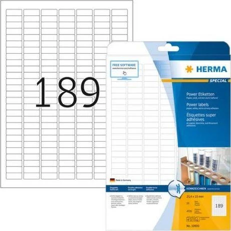Herma Lipnios etiketės A4, 25,4 x 10 mm, iš popieriaus - 10900