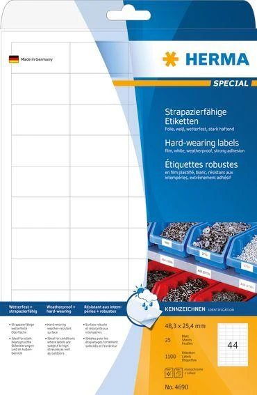 HERMA 4690 etiketė spausdinimui Balta Lipni spausdintuvo etiketė