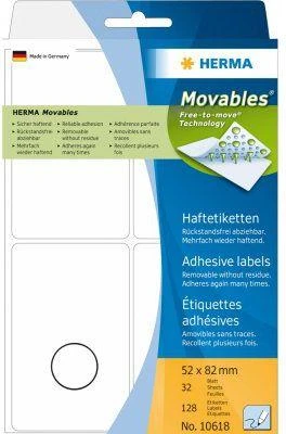 Herma Etykieta 52x82 mm, balta, 128 vnt (10618)
