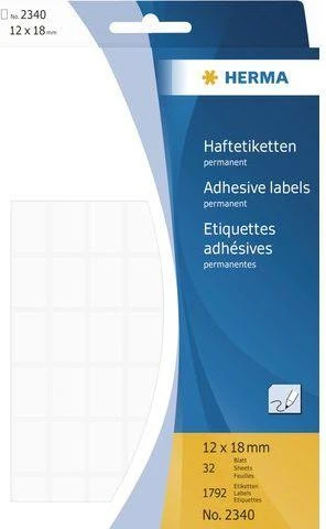 Herma Lipnios etiketės, balta 12x18 mm 1792 vnt - 2340