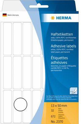 Herma Lipnios etiketės, balta 13x50 mm 672 vnt - 2370