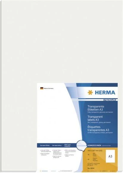 Carruzzo HERMA 8694 etiketė spausdinimui Permatomas Lipni spausdintuvo etiketė