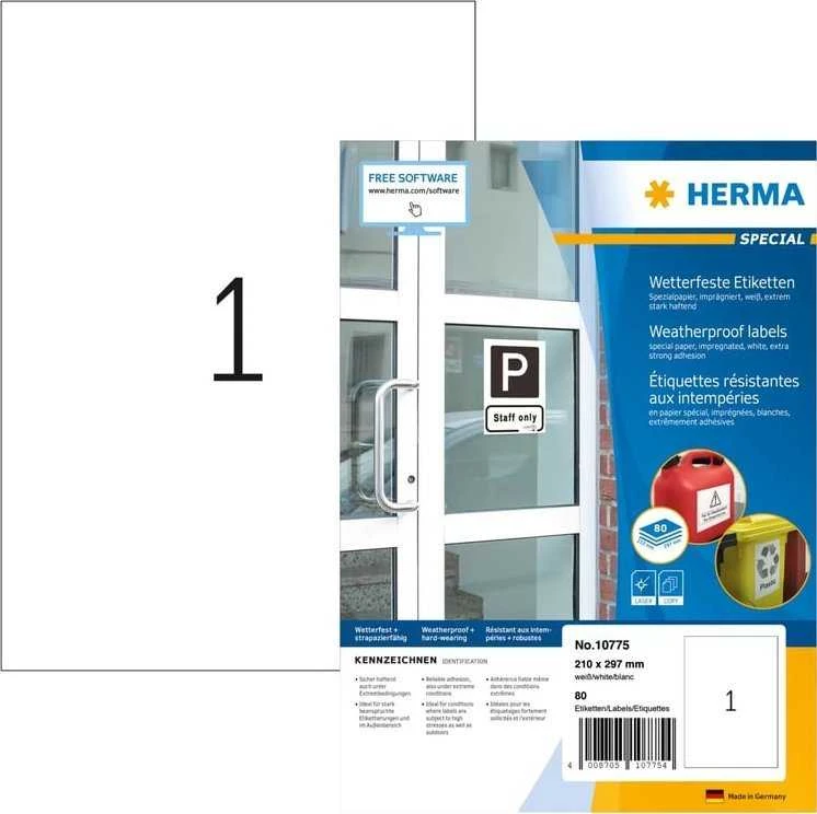 Herma HERMA 10775 etiketės spausdinimui Baltas Lipnios etiketės spausdinimui