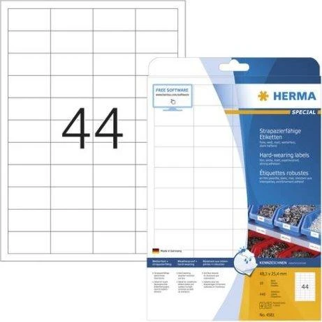 Herma Etik. patvarus A4 balta 48,3x25,4 mm neperšlampamas 440 St.