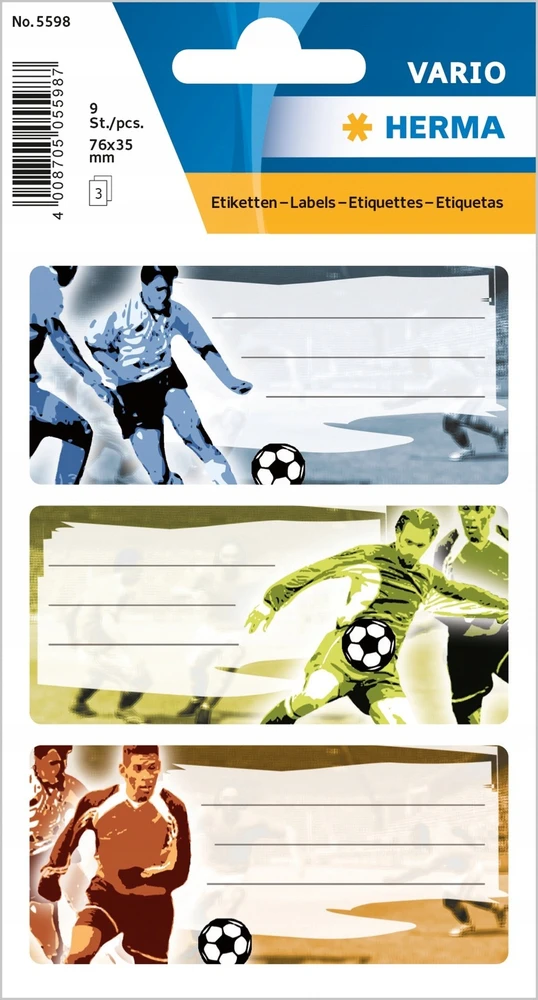 Herma HERMA mokyklinės etiketės Vario futbolo kamuolys