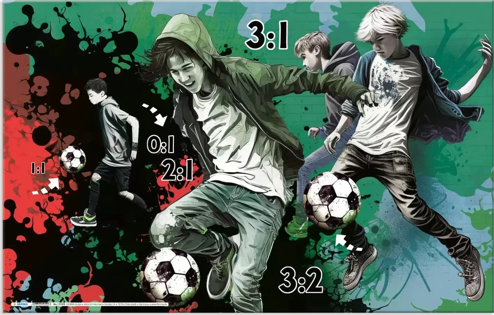 Herma HERMA Schreibunterlage Karton Street Soccer 55x35 3Stk