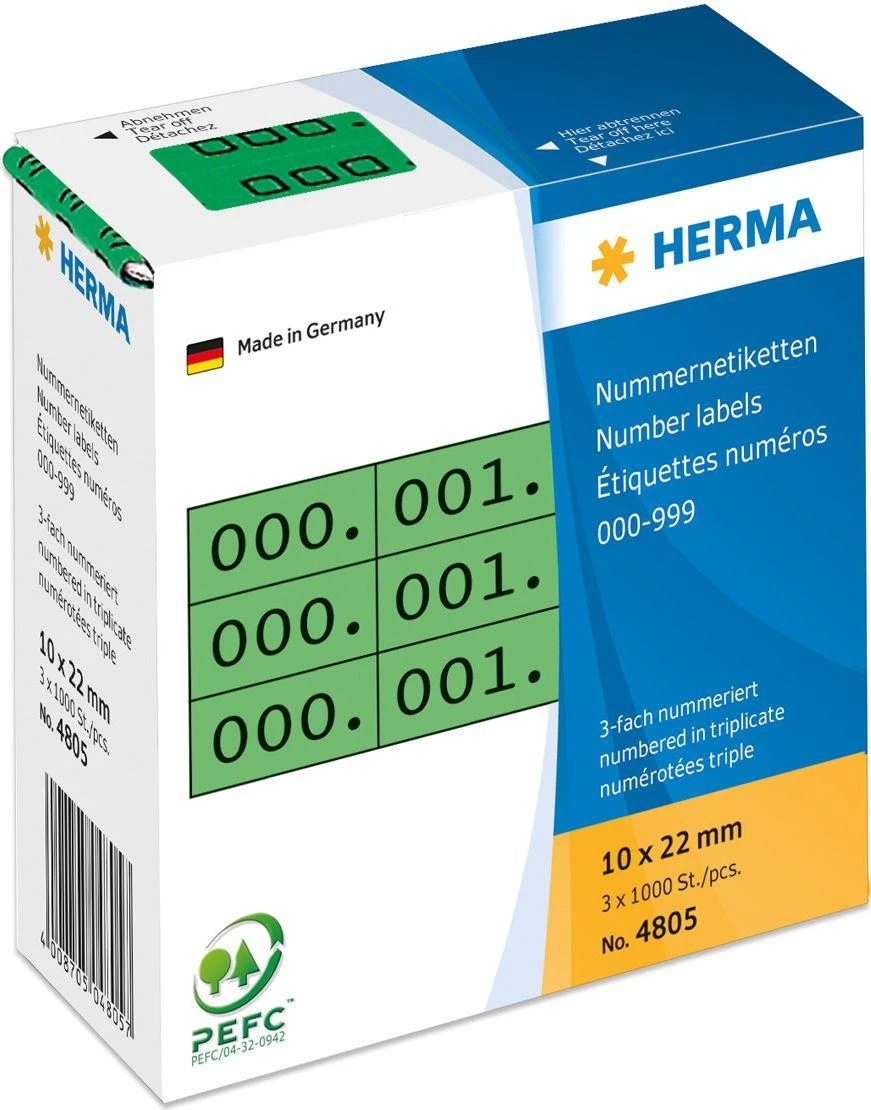 Herma Lipnios etiketės 10 x 22 mm / 1000 vnt (4805)
