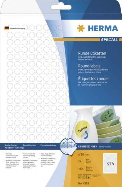 HERMA 4385 etiketė spausdinimui Balta Lipni spausdintuvo etiketė