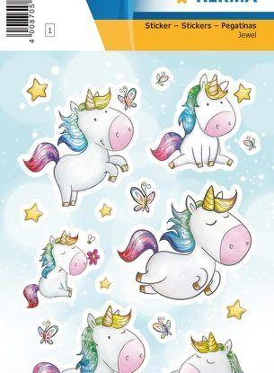Herma Unicorn žvaigždės audinio lipdukai, brangakmenis - 15402