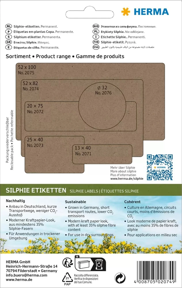 Herma opakowanie biurowe etykiety wielofunkcyjne Silphie 52x82mm