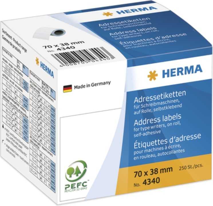 Herma papier do etykiet 70x38 mm (4340)