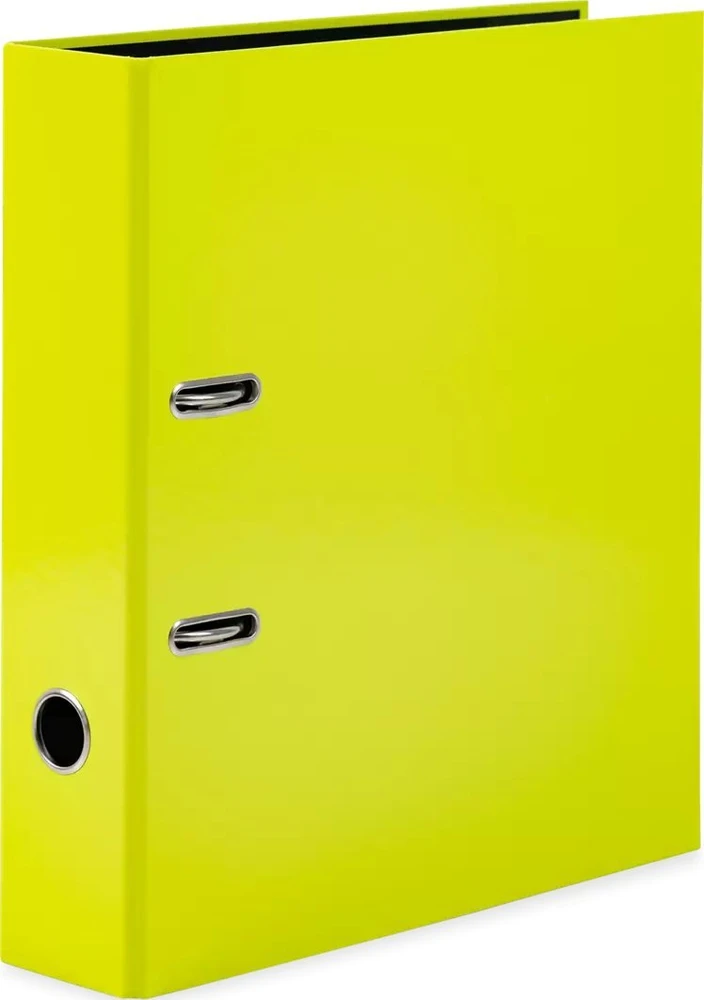 Neoninis geltonas A4 segtuvas su metaline sagtimi