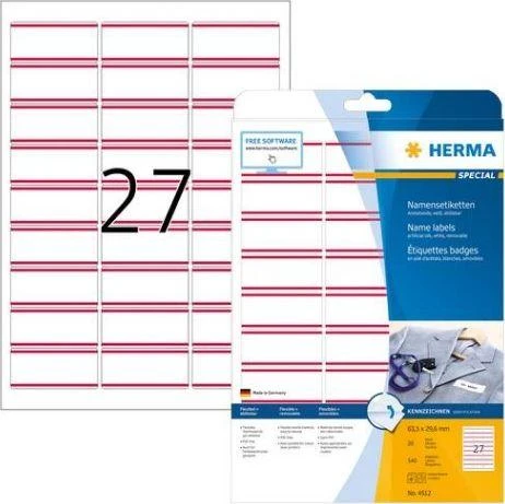 Herma Nuimamos tekstilės etiketės A4,- 4512